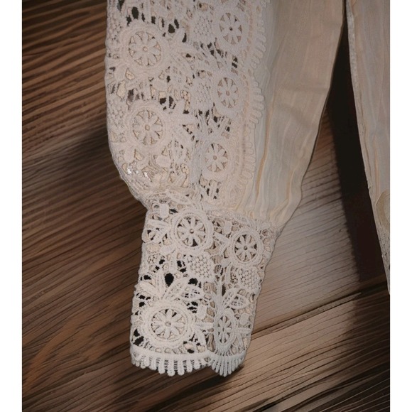 NWT Victorian Yellow Renaissance Blouse 3X Edwardian Romantic Feminine Crochet - Picture 3 of 8